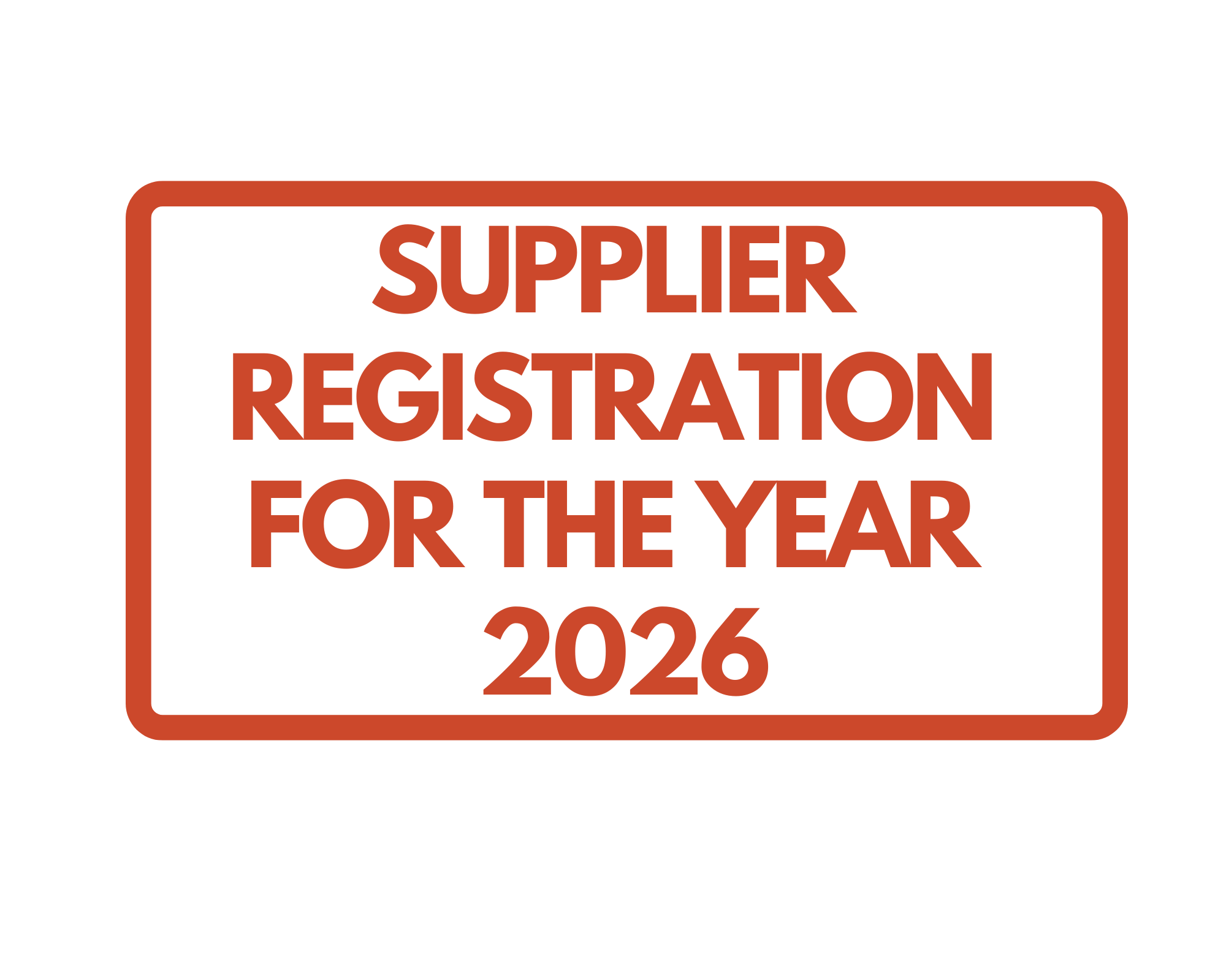 Supplier Registration for the Year 2026